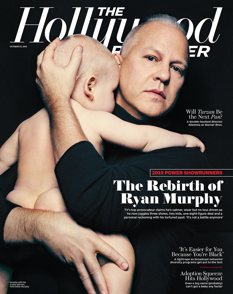 Ryan Murphy with second son Ford o the cover of The Hollywood Reporter