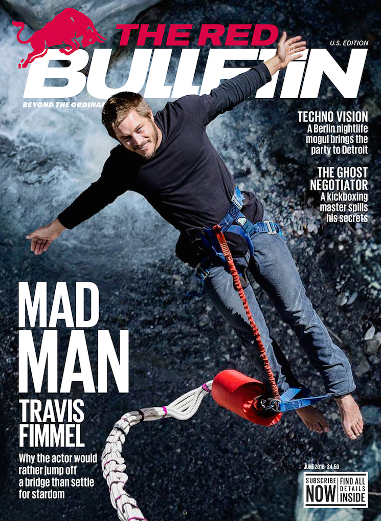 Michael Muller photographs actor Travis Fimmel bungee jumping from the  Bridge to Nowhere outside of L.A. for the cover of The Red Bulletin |  Stockland Martel Blog